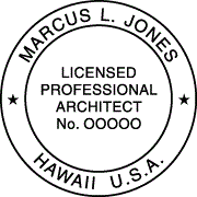 Hawaii Architectural Pre-Inked Stamp