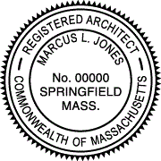 Massachusetts Architectural Pre-Inked Stamp