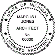 Michigan Architectural Pre-Inked Stamp