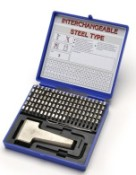 11129, 1/16' Steel Type Marking Kits (Sharp Face Stamps)