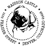 Custom Pug Dog Monogram Address Stamp