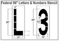 Federal 96' Letters & Numbers Stencil