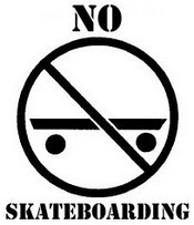 10" No Skateboarding Stencil