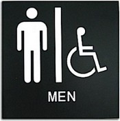 Presto Black 8" x 8" Mens Handicap Accessible Restroom Ready Made ADA Sign