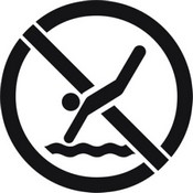 4" No Diving Symbol Stencil