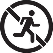 36" No Running Safety Stencil