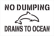 Drains to Ocean Stencil 50pk