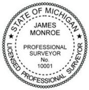 Michigan Self-Inking State Surveyor Stamp