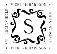 Custom Monogram Square Address Stamp