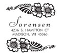Custom Tropical Flower Monogram Address Stamp