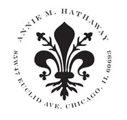 Custom Fleur-De-Lis Monogram Address Stamp