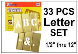 Brass 33 Piece Single Letter Sets