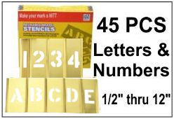 Brass 45 Piece Letters & Numbers Set