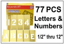 Brass 77 Piece Letters & Numbers Set