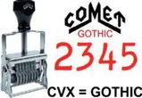 Comet Numbering Band Stamps - Gothic