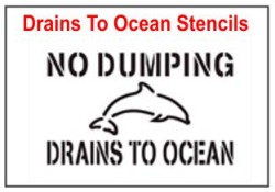 Drains to Ocean  Stencil Sets, Qty. 1, 10 and 50 Pack