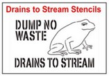 Drains to Stream Stencil Sets, Qty. 1, 10 and 50 Pack