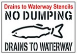 Drains to Waterway Stencil Sets, Qty. 1, 10 and 50 Pack