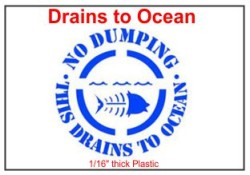 No Dumping This Drains to Ocean Stencil Sets, Qty. 1, 10 and 50 Pack