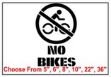 No Bikes Safety Symbol Stencil