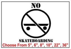 No Skateboarding Safety Symbol Stencil