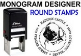 Round Address Monogram Stamps