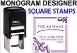 Square Address Monogram Stamps