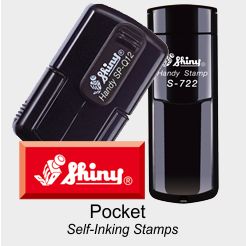 Shiny Self-Inking Pocket Rubber Stamps
