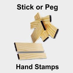 Wooden Peg Rubber Stamps