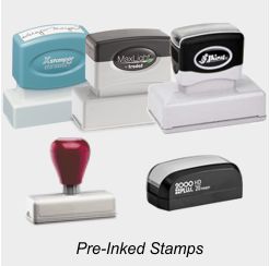 Pre-Inked Stamps, Custom & Stock