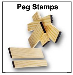 Peg Rubber Stamps, aka Stick Stamps