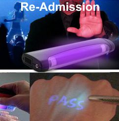 Re-Admission Inks, UV Lamps, UV Ink Stamps and Visible inks