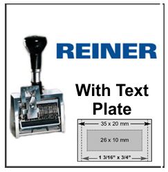 Reiner Numberer With Text Plate