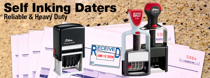{ SHIPPED BY DATE } Deskmate Red Pre-Inked Self-Inking Rubber Stamp #KE-S05A 
