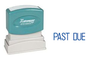 X-Stamper Stock Stamp in Blue ink Past Due