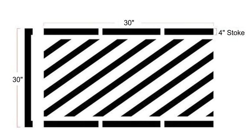 30" No Parking Zone Stripes