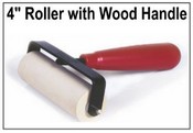 4" Wide Wooden Handle Ink Roller