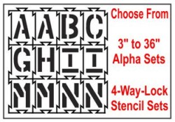 Full Alphabet 4-Way-Lock Stencil