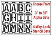 Full Alphabet 4-Way-Lock Stencil