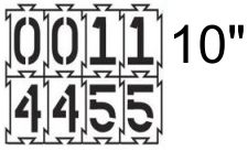 4-Way-Lock Stencil 0-9 Numbers - 10 Inch