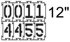 4-Way-Lock Stencil 0-9 Numbers - 12 Inch