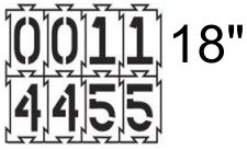 4-Way-Lock Stencil 0-9 Numbers - 18 Inch