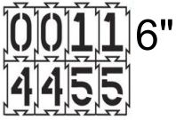 4-Way-Lock Stencil 0-9 Numbers - 6 Inch