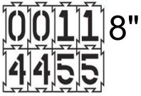 4-Way-Lock Stencil 0-9 Numbers - 8 Inch