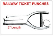 404 Railway Ticket Punch, 2" Reach