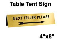 4" x 8" Engraved Table Top Tent Sign - Double Sided