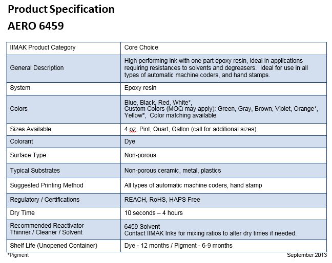 6459 One Part Epoxy Ink Epoxy Ink