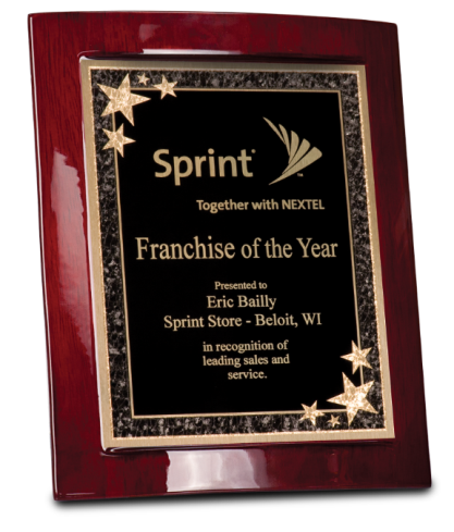 ecognition Awards
Plaques and Awards
8"x10" Black finish plaque w/starburst
Recognition Plaques and Awards
ROSEWOOD PIANO FINISH ECLIPSE PLAQUE & STARBURST PLATE