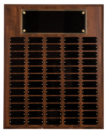 Recognition Awards
Awards and Plaques
60 Plate Cherry Finish Perpetual Plaque