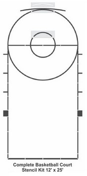 Basketball Court Stencil